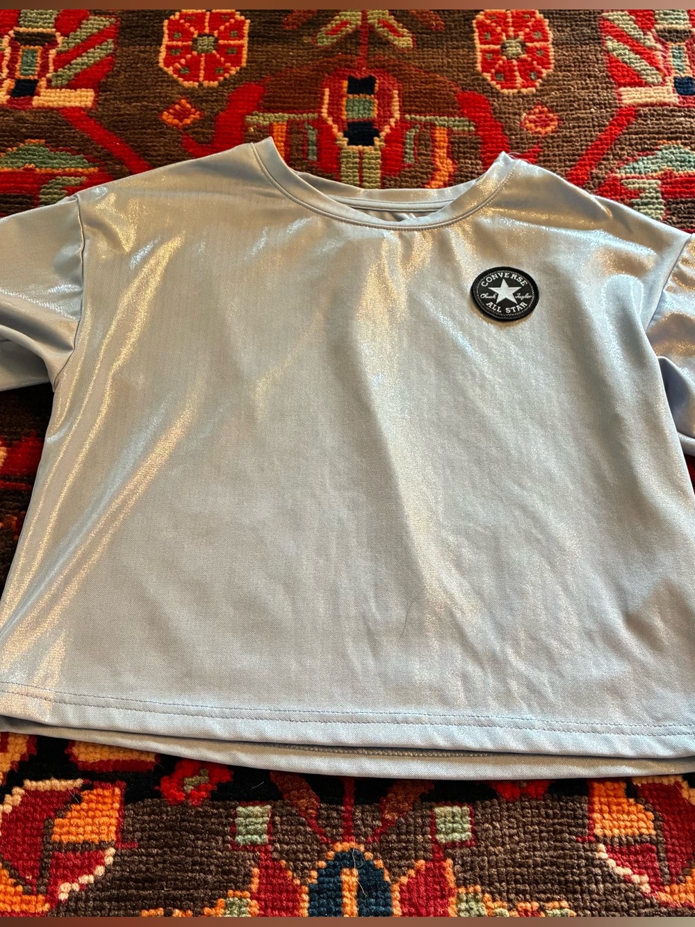 Converse Girls Shimmery Blue Short Sleeve Tee